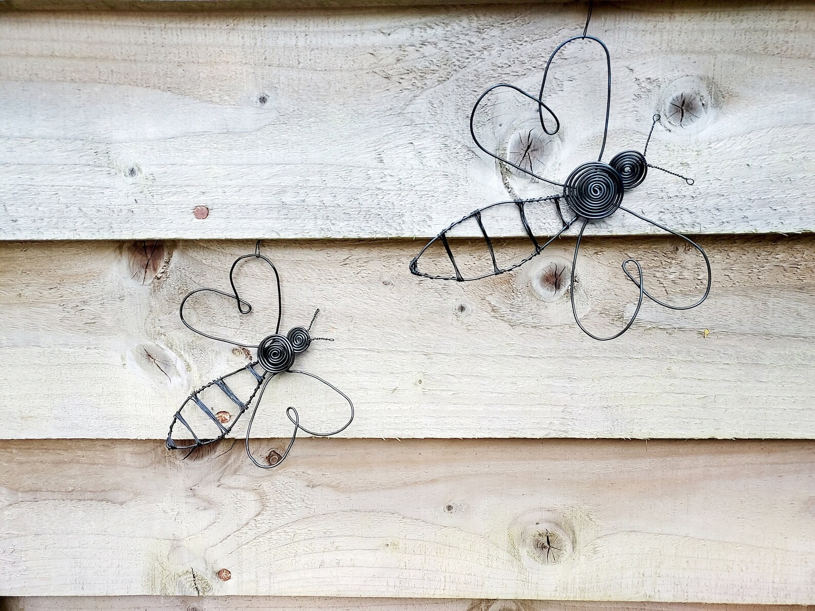 Bee Metal Wall Art for Outdoors Set of Two Bee Metal Garden Etsy UK