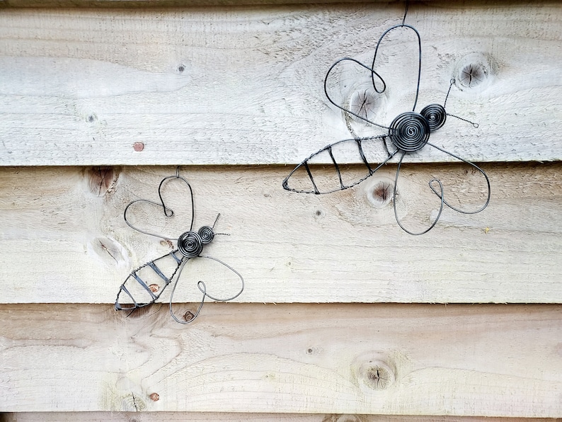 Bee Metal Wall Art for Outdoors Set of Two Bee Metal Garden Etsy UK