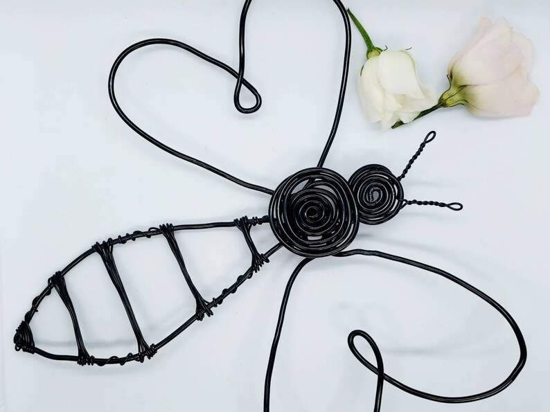 Bee Metal Garden Wall Art Bee Wire Sculpture for Garden Etsy UK