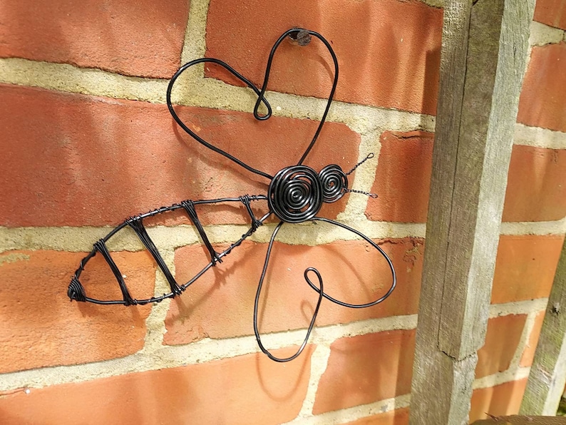 Bee Metal Garden Wall Art Bee Wire Sculpture for Garden Etsy UK