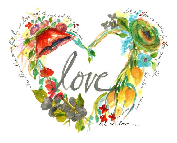 Love Heart The Greatest Of These Is Love 1 Corinthians 13 Etsy