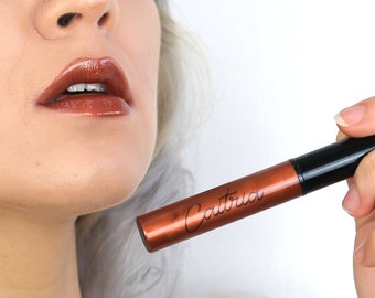 Brown High-Pigment Liquid Lipstick - Juicy, Extra Shine, Non-Sticky!