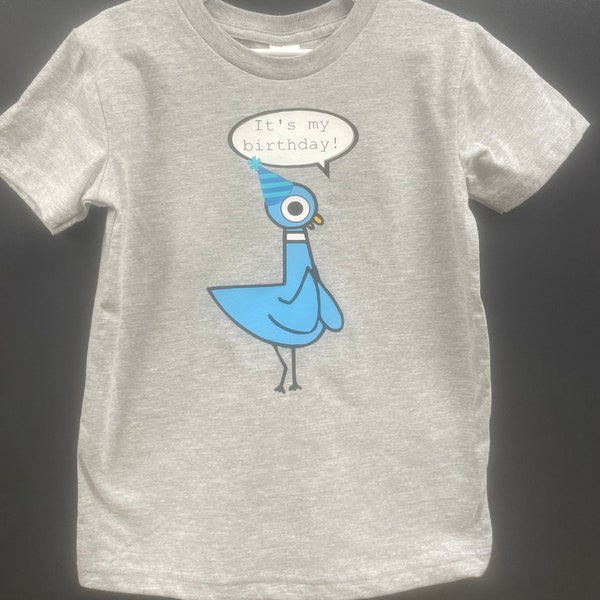 Birthday Pigeon Shirt - Can Customize Text and Hat!