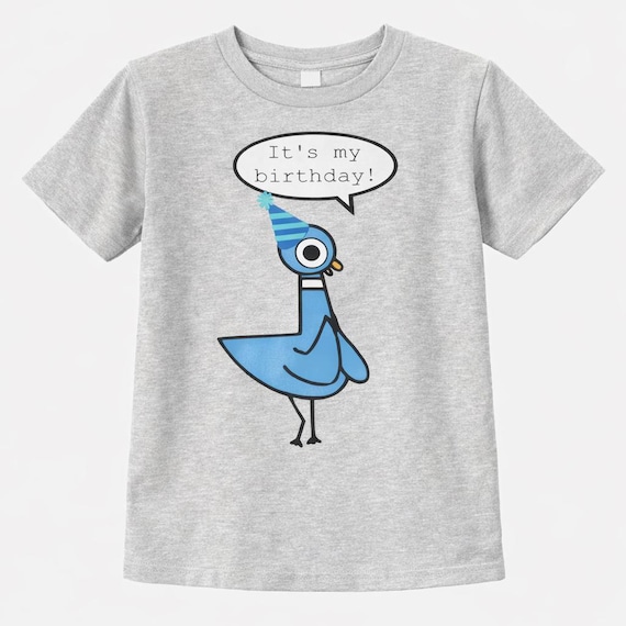 Birthday Pigeon Shirt - Can Customize Text and Hat!