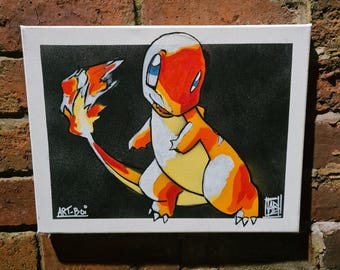 CHARMANDER 1/1 Spray paints on Canvas