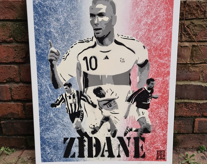 Zinedine Zidane 1/1 - Spraypaint on Canvas