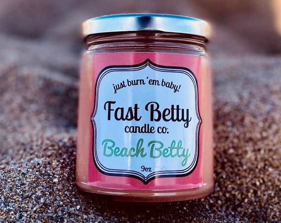 Beach Betty | soy candle | Sun & Sand | summer candles | beach candles | pink sands | fast betty