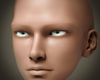 Azumi doll head 2 / Face / 3d doll / bjd / ooak / articulated dolls / bjd doll stl file print
