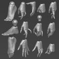 Bjd doll magnetic Set of Hand and Feet | 3d doll | articulated dolls