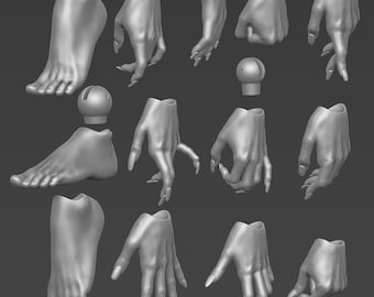 Bjd doll magnetic Set of Hand and Feet | 3d doll | articulated dolls