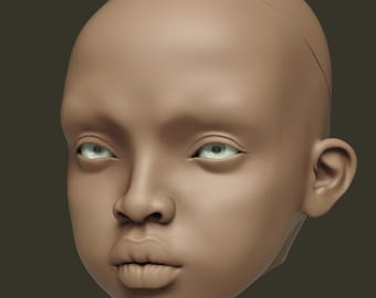 BJD Doll Head 3D Model Realistic Ball Jointed Doll Head for Resin 3D Printing