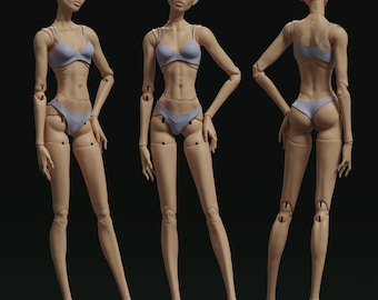 Charlotte - Articulated 1/6 Scale Fashion Doll STL BJD Inspired Female Doll Printable Jointed Figure Resin 3D Print Model Collector Doll