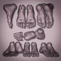 3 parts |  BJD Doll Accessories | 3D Print Feet STL | Replacement Parts for Ball Jointed Dolls