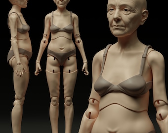 Mary - bjd doll Grandmother Articulated 1/4 Scale Fashion Doll STL BJD Inspired Female Doll
