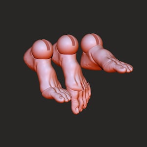 articulated feet / 3d doll / bjd / ooak / stl / articulated dolls / file