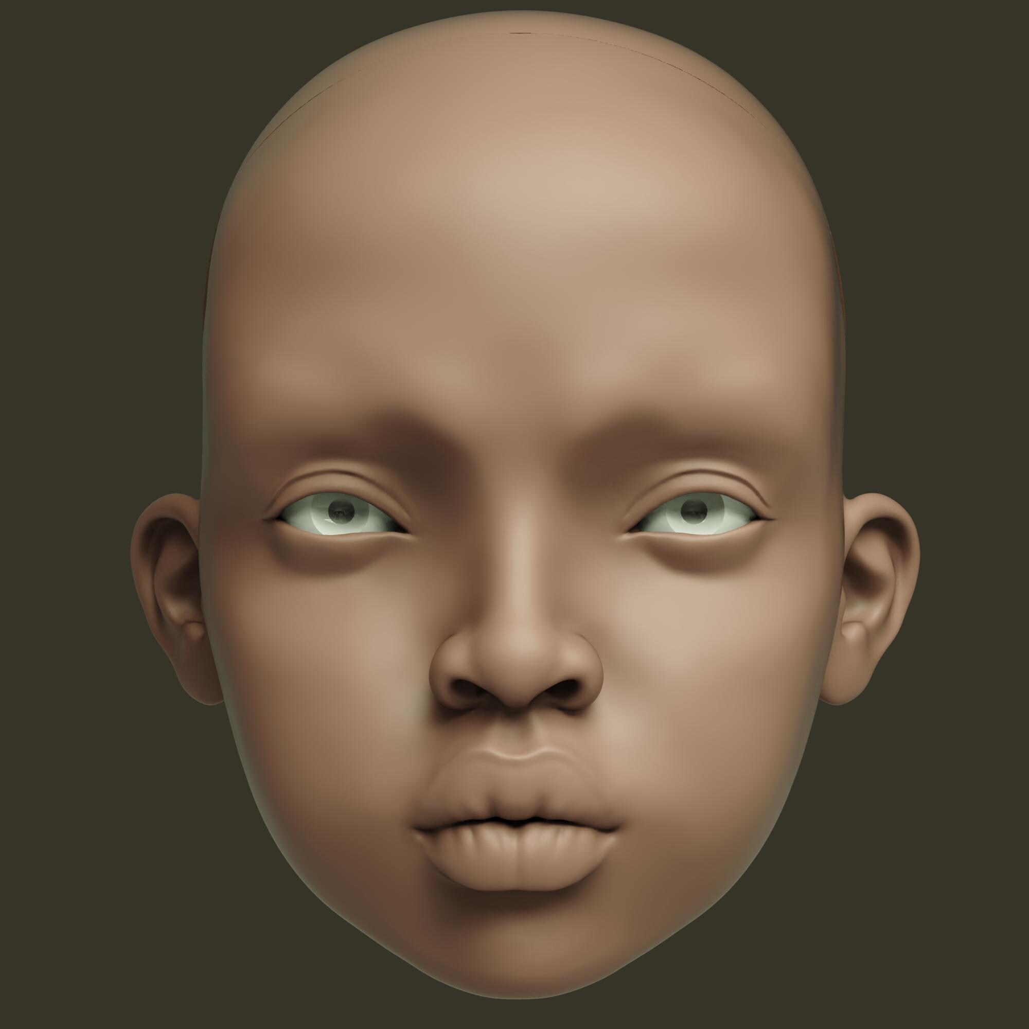 BJD Doll Head 3D Model Realistic Ball Jointed Doll Head for Resin 3D ...