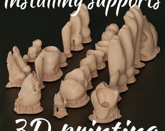 BJD DOLL Installing supports for 3D printing