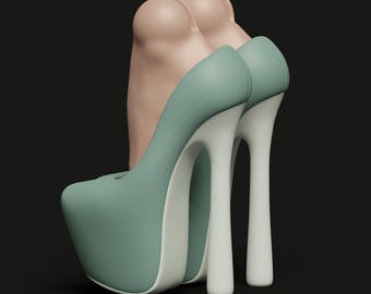 STL 3D Shoes Platform Heels Doll print bjd doll / ooak / stl / articulated dolls / file