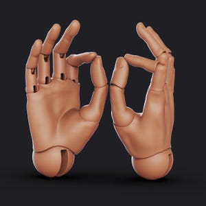 12 parts Male - Articulated Hands for BJD Dolls | stl Files for 3D Printing | Articulated Doll Hands | Doll Hands STL | BJD Accessories