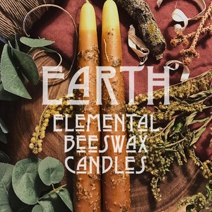 Earth Elemental Handmade Beeswax Ritual Candles