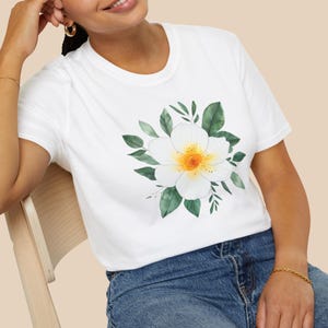 Floral Watercolour T-Shirt ,Soft, Gift for Birthdays, Mothers Day, Nature Lovers, flowered tshirt, flower boho tee, large flower shirt