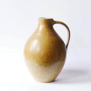 Carl Fischer Vase Bürgel Jug Vase East German Pottery vintage mottled brown retro Burgel