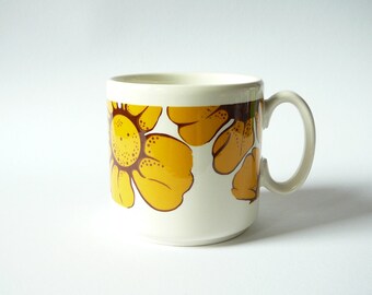 Coffee Mug Pagnossin Italy Flower decor vintage retro