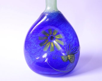 ヴィンテージ Kosta Boda 花瓶: 1970 年代スウェーデン手描きの Lena