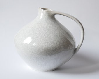 Ruscha Jug Vase 315 Tschörner white craquele glaze WGP West German Pottery