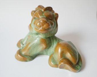 Lion figurine ceramics Art deco