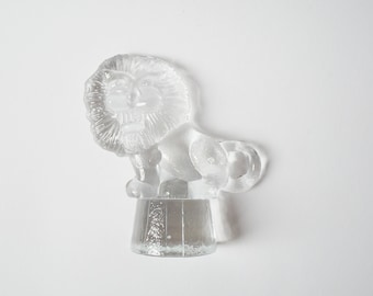 Figurine Bertil Vallien Lion de verre Kosta Boda Série Cirkus