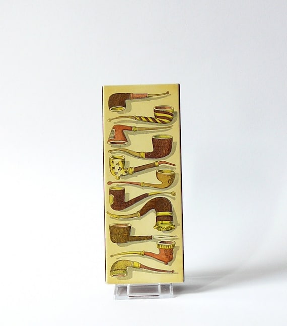 milano cigarette Fornasetti Milano Original Cigarette Box Pipes Enamel & Wood Italy Mcm  Vintage