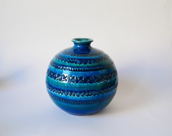 Studio 4 Ball Vase similar to Bitossi Rimini blue Italy vintage mid-century