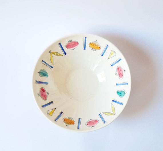 Bowl Wächtersbach ceramics motif vegetables Wachtersbach WGP West German Pottery