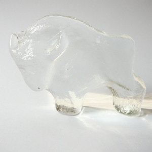 Bull or Bison Glass Figurine vintage retro