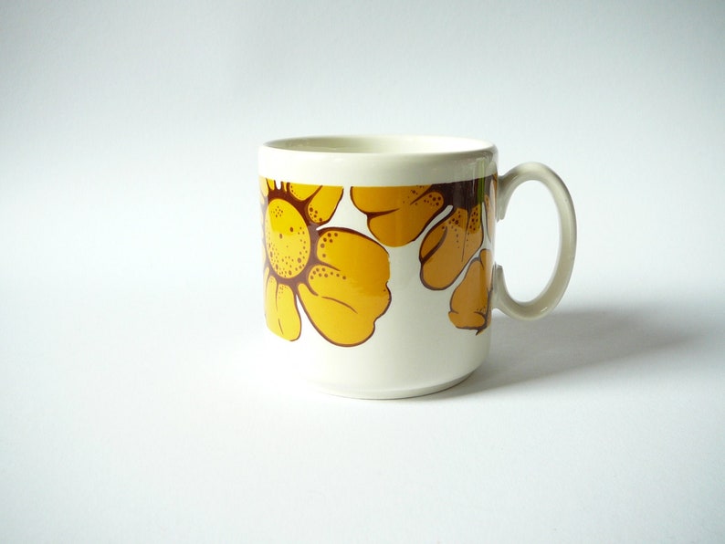 Coffee Mug Pagnossin Italy Flower decor vintage retro