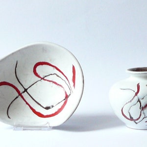 Carstens Set of Vase & Dish Decor Arkona WGP West German Pottery
