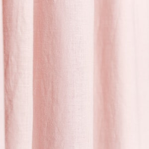 55 in/140 cm Wide, Pale Pink Linen Rod Pocket Curtain & Linen Drape, Custom Size Curtain, Extra Long Curtain Panel image 4
