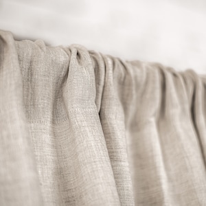 55 in/140 cm Wide, Linen Rod Pocket Curtain & Linen Drape, Custom Size Curtain, Extra Long Curtain Panel