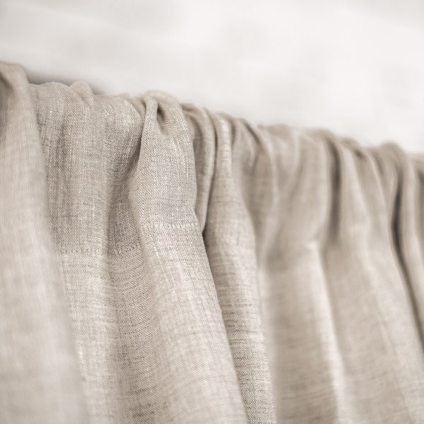 55 in/140 cm Wide, Linen Rod Pocket Curtain & Linen Drape, Custom Size Curtain, Extra Long Curtain Panel