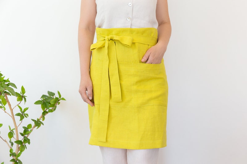 Linen waist apron