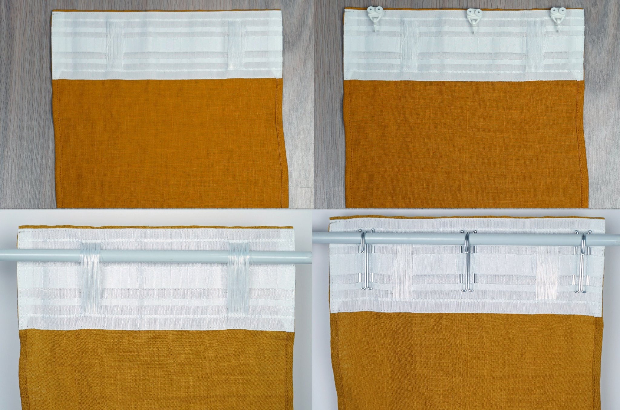 Cintas de cortina multifuncionales de 32.8 ft para hacer cortinas plisadas  con bolsillo para barra y cortinas plisadas con gancho, accesorios de