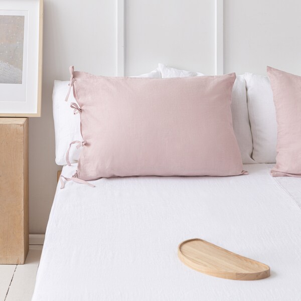 Pink Linen Pillow Etsy
