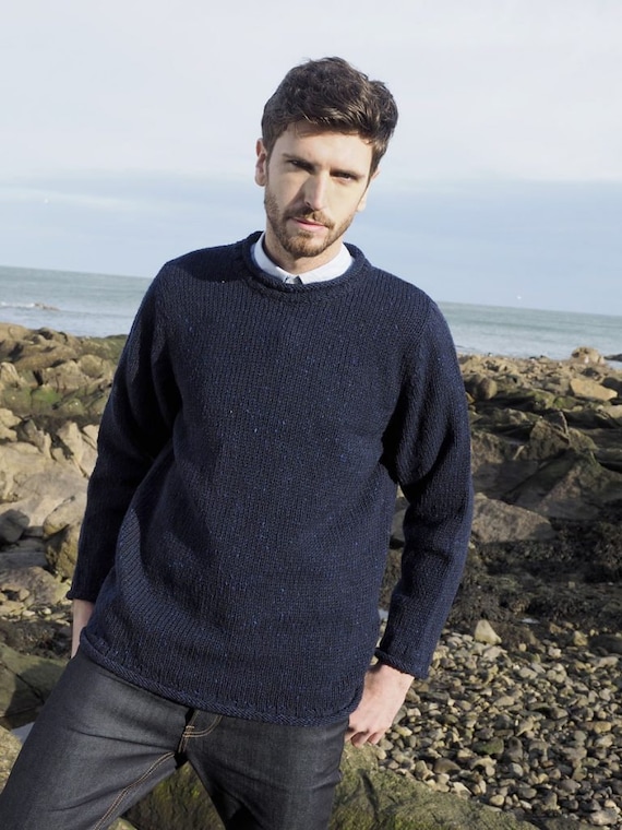 navy aran jumper