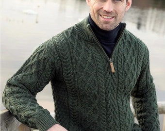 Aran Sweater/jumper/pullover Roll Neck Irish Fisherman Sweater - Etsy