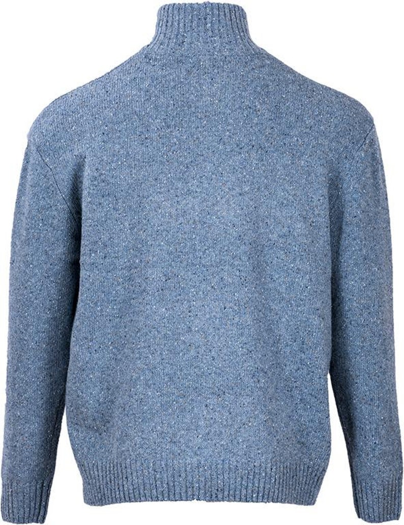 Aran Donegal Wool Blue Zip Sweater Certificate of - Etsy