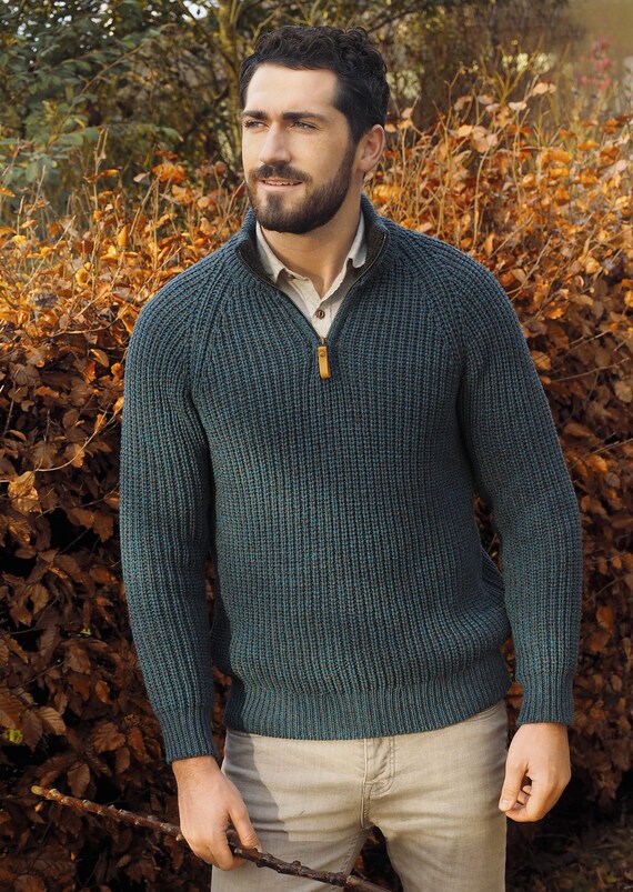 Aran Spiddal Fisherman Rib Peacock Half 