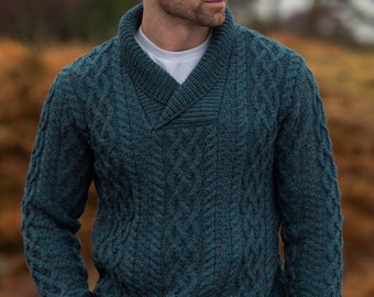Aran Crafts Bunratty Charcoal Mari Collar Sweater