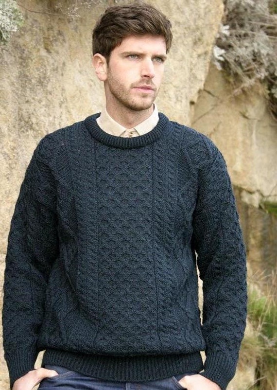 Aran Inis Mor Blackwatch Crew Neck Sweater Certificate of | Etsy