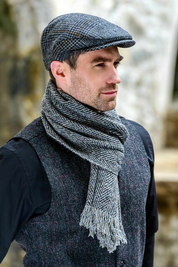 Mucros Weavers Irish Trinity Flat Cap Gray Yellow Line - Etsy